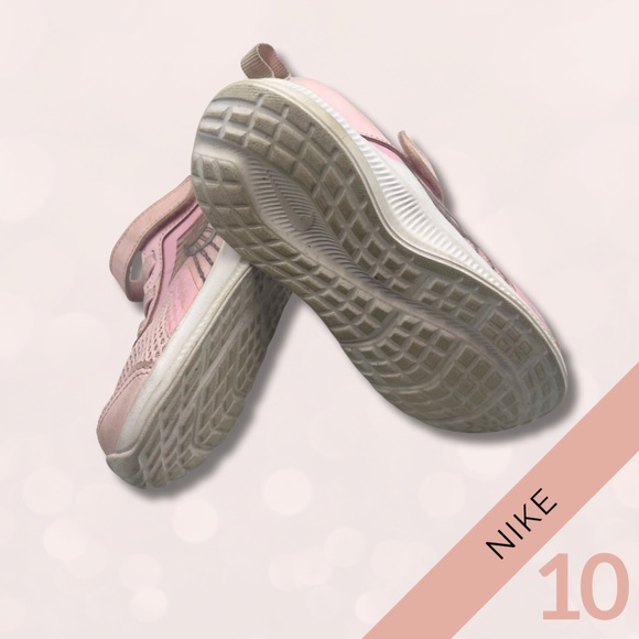 Nike Pink Sneakers Little Girl Size 10 | Pink Running Shoes - Picture 3 of 9